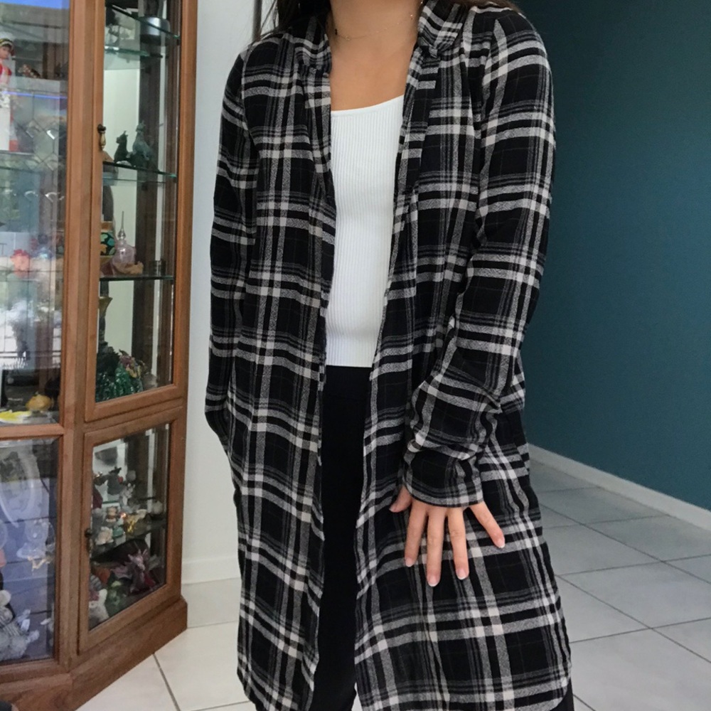 Black Flannel Cardigan